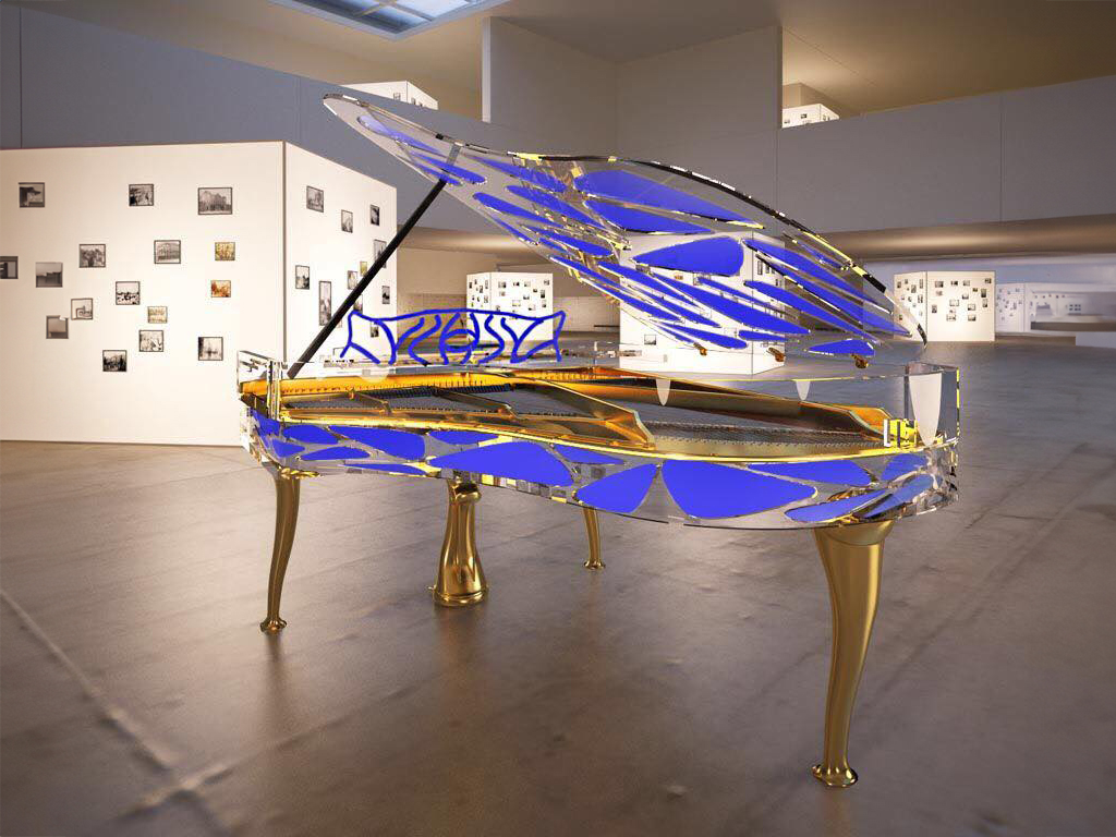 The Blüthner Crystal brings historic German piano craftsmanship into a modern sculptural form.